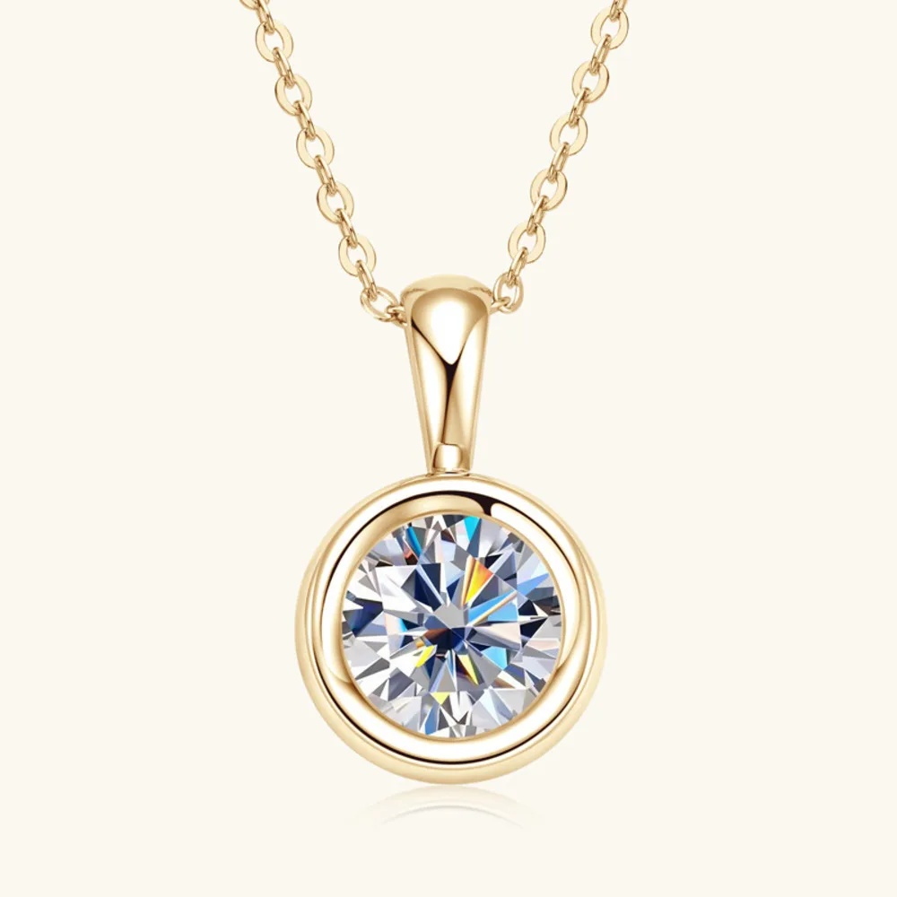 JoyceJelly 2ct Moissanit-Halskette für Frauen, S925-Sterlingsilber-Anhänger, Schlüsselbeinkette für Hochzeit, weiblicher Luxus-Halsschmuck – Detail 8
