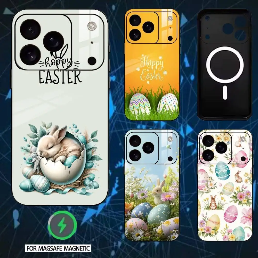 

Easter Bunny And Eggs Phone Case For iPhone 17/16/15/14/13/12/Plus/Pro/Max for Magnetic Wireless Charging