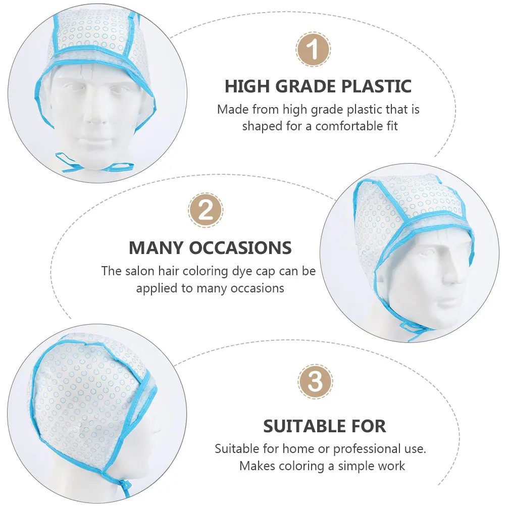 

6Pcs Highlighting Cap Hair Dye Coloring Kit Salon Hair Tinting Brush Hook for Home Professional Use Flexible Durable Comfortable