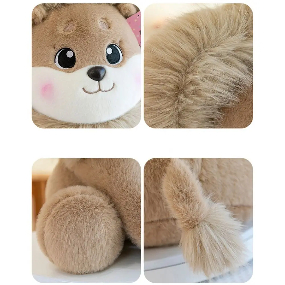 Kawaii PP Cotton Lion Toys Soft Fluffy Stuffed Lifelike Lion Doll Comfortable Ins Forest Animals Stuffed Doll Home Decor