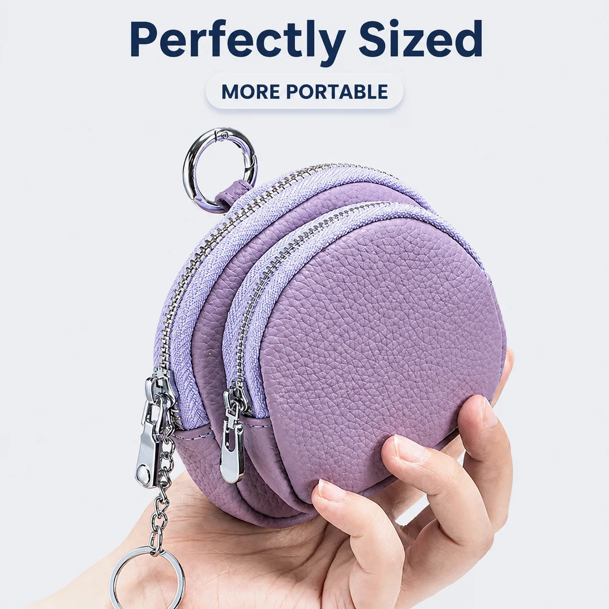Top Grain Leather Purse Large Capacity Earbud Storage Bag Leather Headphone Storage Bag Scratch Resistant For Earbud Storage