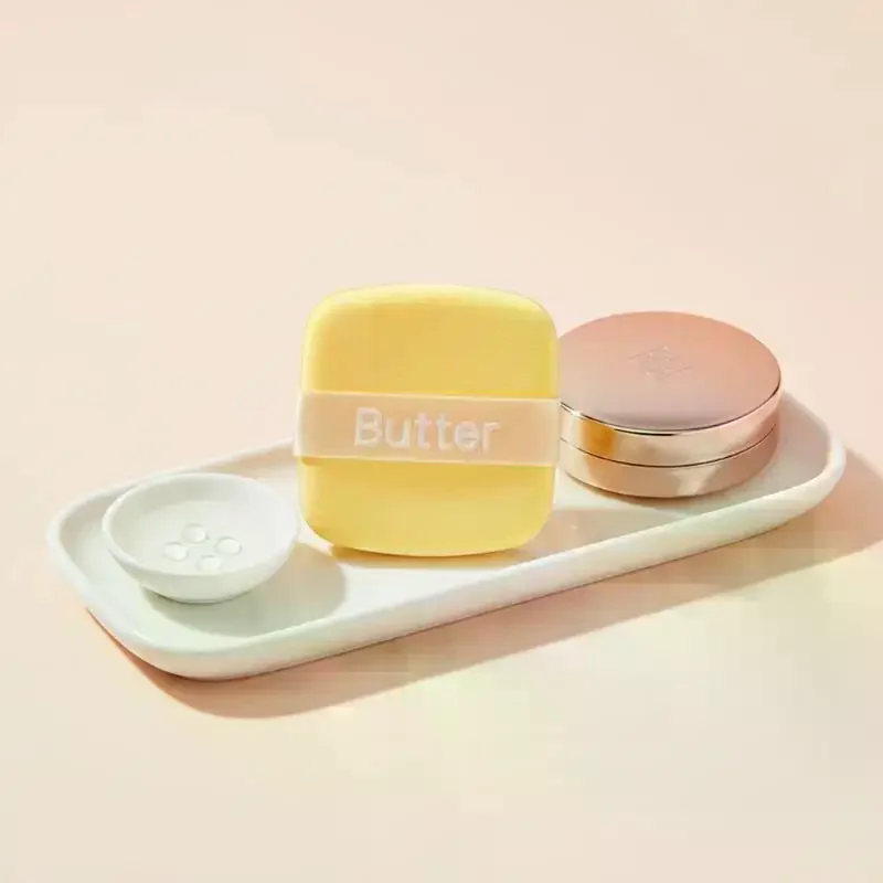 Супермягкий спонж для макияжа Butter Biscuit Air Cushion Puff увеличивающийся при контакте с водой двусторонний нанесения жидкой тональной основы