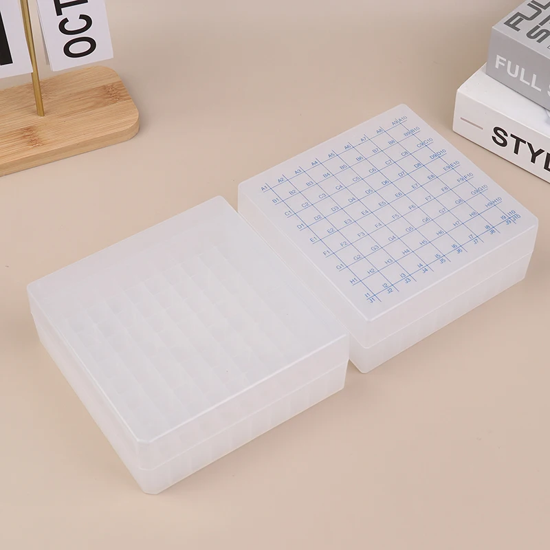 Estante Cryotube de 100 ranuras para uso en laboratorio, se adapta a tubos de 1,5 ml, 1,8 ml, 2 ml, fabricado en plástico, incluye cubierta de conexión