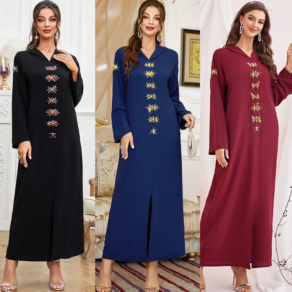 

Ramadan Eid Abaya Dubai Turkey Robe Longue Djellaba Femme Hijab Muslim Long Dress Abayas Arabic Dresses For Women Islam Kaftan