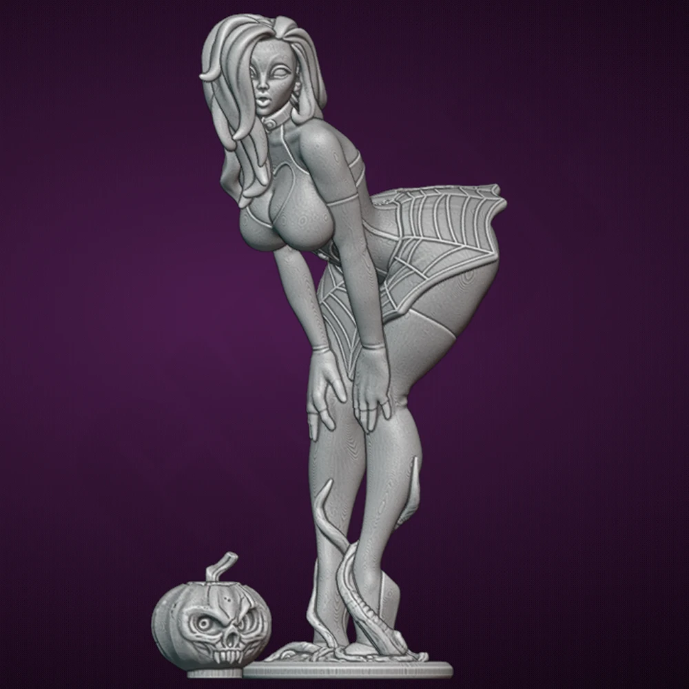 

1/24 Belle Pumpkin Pinup Sexy Resin Figurine Toy Unpainted GK Doll Unassembled 3D Print Assembly Miniature Reduction Statue Toy