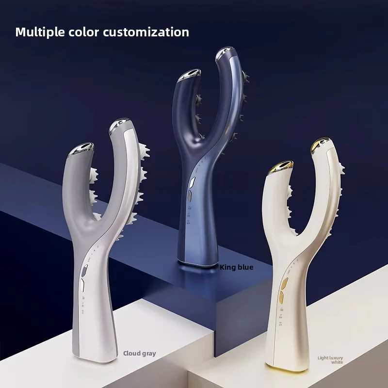 EMS Electric Vibration Hair Regrowth Comb Waterproof Scalp Massage Device with Red Light Therapy Electric Head Massager
