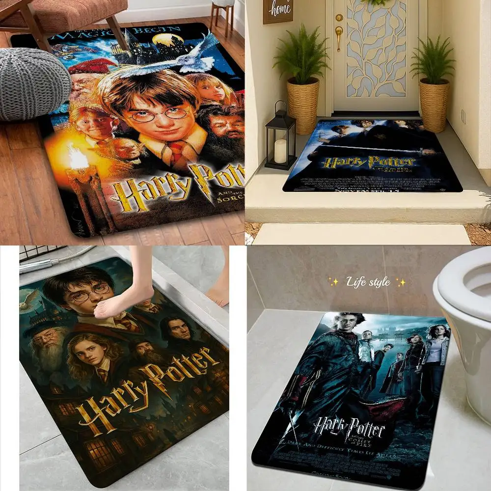 Alfombra de entrada clásica mágica de Harry Potter, alfombra para dormitorio, sala de estar, balcón, antideslizante, decoración moderna para el hogar