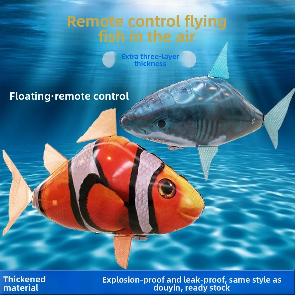 

Air Remote Control Tiktok Same Style Shark Clownfish Inflatable Toy Flying Fish Decoration