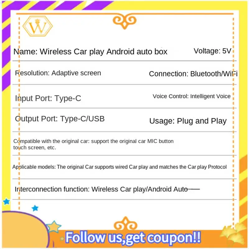 Latest-Carplay Box Android Auto Interconnected Wireless Carplay Converter Car Android Smart Box Wireless Adapter Car Adapter