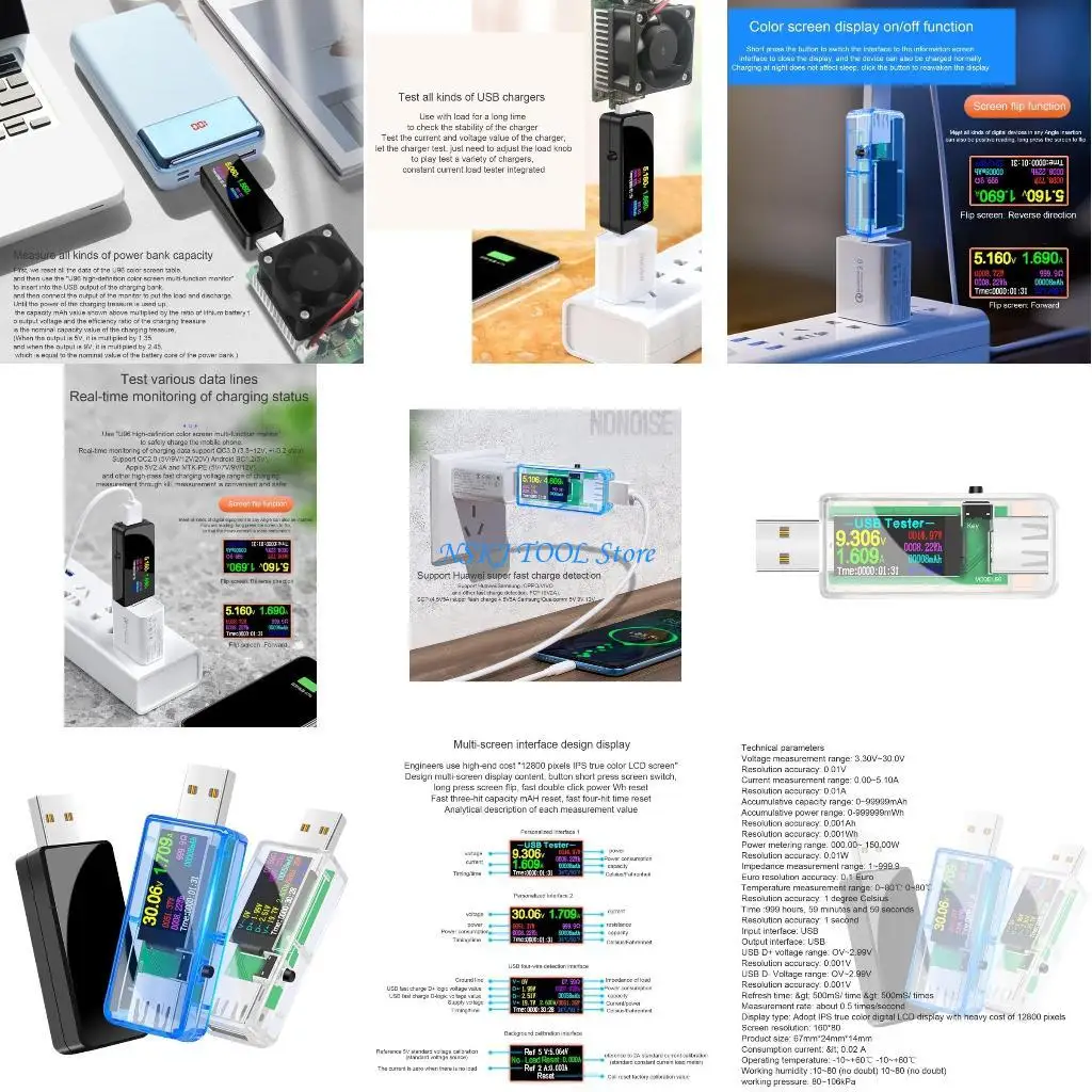 

L8RC Digital Multimeter Wattmeter USB Electric Ammeter Power Meter