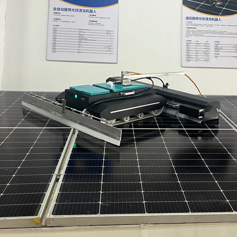 2025 LUYU Remote-Controlled Photovoltaic Robot Kit with Solar Panel Cleaning Brushes Equipment (Galvanized Iron Plate Green)