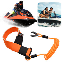 Boat Safety Lanyard Start Stop Kill Switch Key Rope Adjustable Jet Ski Key Reminder Rope Safety Tether Cord with Buckle