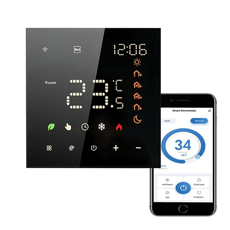 Qiumi Smart WiFi Termostato, Controlador De Temperatura para Aquecimento De Chão De Água Caldeira A Gás Elétrica De Água