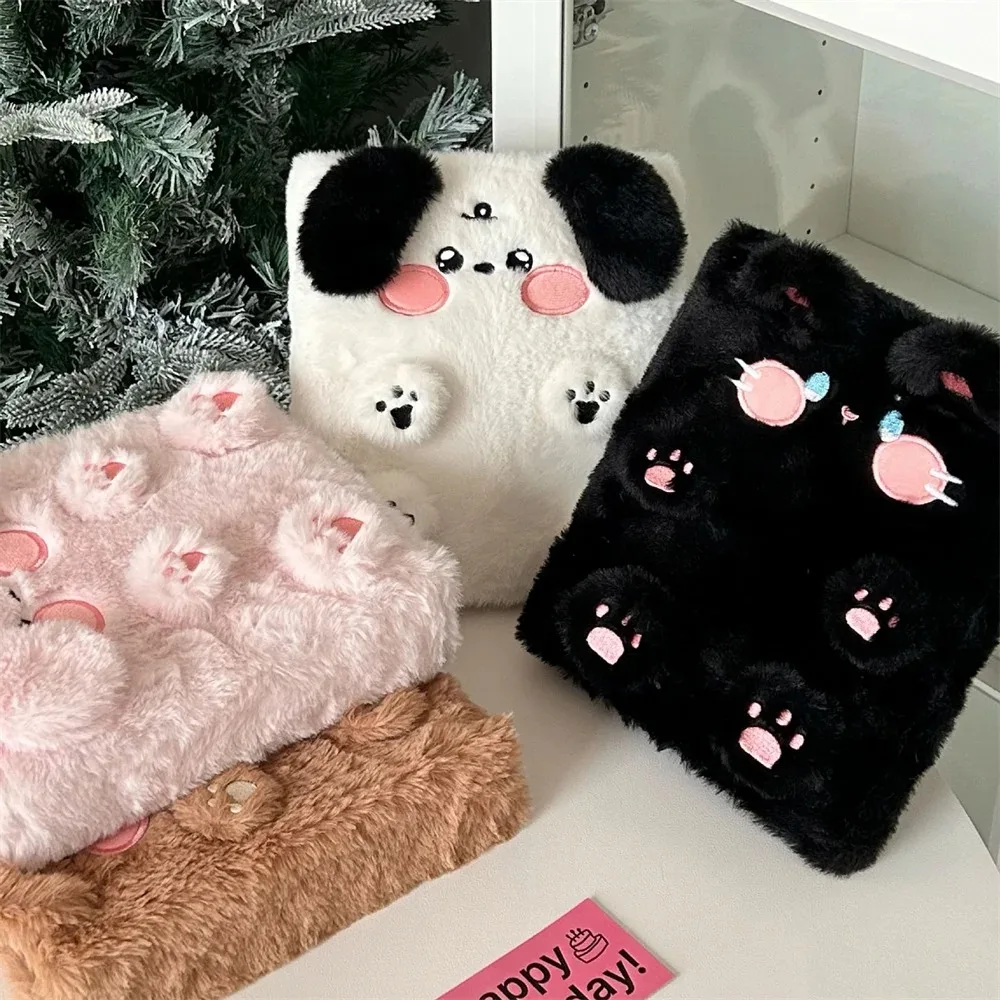 

Plush Binder Plush Binder Photocard Holder Fluffy Bear Plush Cat Collect Album Notebook A6 Cartoon Dog Kpop Photocard Binder