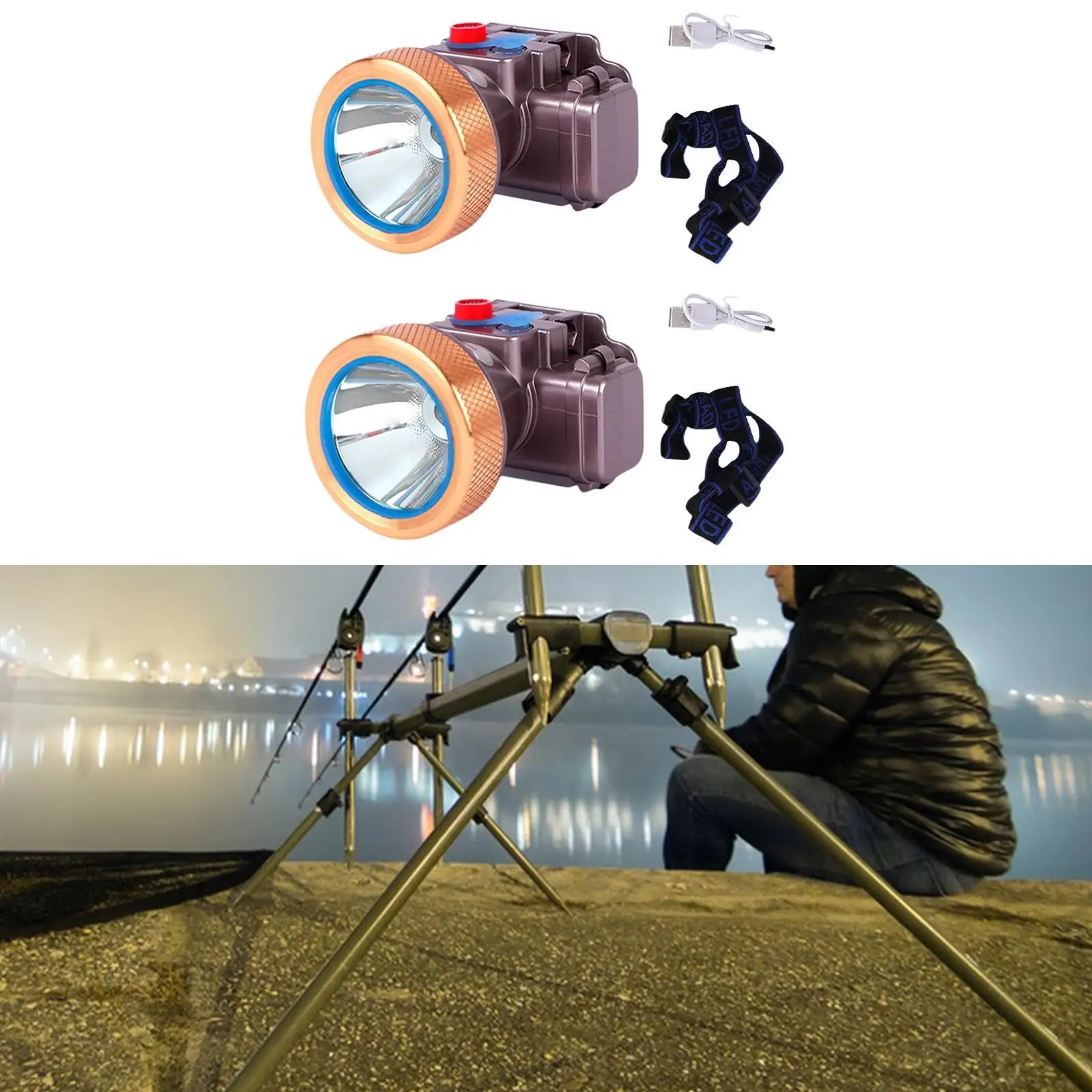 Rechargeable Flashlight for Cycling, Night Fishing, Running,