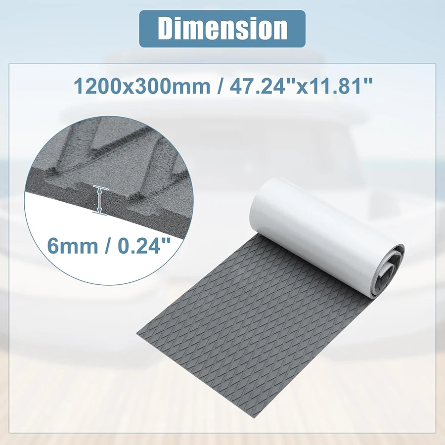 1200*300mm EVA Faux Teak Decking Sheet Mat Non-Slip Self-Adhesive for Boat Yacht Marine Deck Pad RV Car Trunk Flooring Carpet