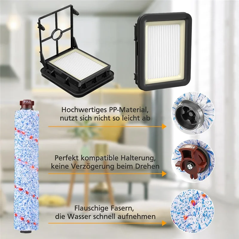 B99A-Per BISSELL Crosswave 17132 2225N 2582N 25821 2519 Parti di ricambio per aspirapolvere Spazzole multi-superficie 1868 e filtri 18