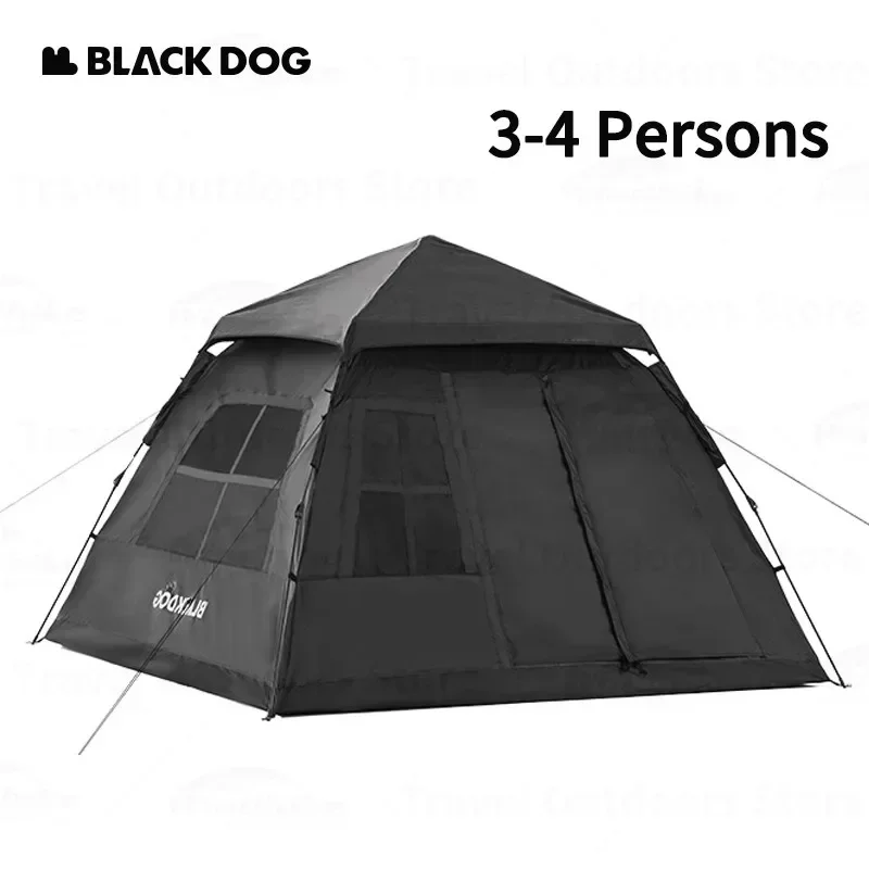 BLACK DOG 4-5people Waterproof Automatic One-touch Ultralight Portable Folding Beach Large Pyramid Travel Tents Family Camping