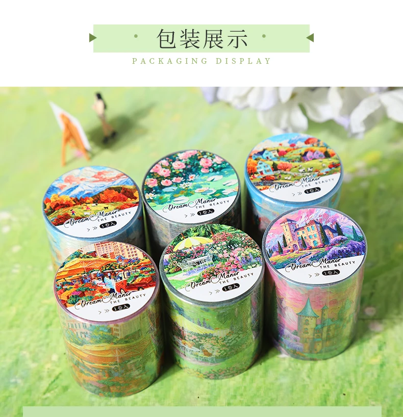 Journal GO 5cmx2m Dream Estate Scrapbook Landschafts-Klebeband-Aufkleber für Collage Junk Journal Dekoration Masking Tape Schreibwaren – Detail 12