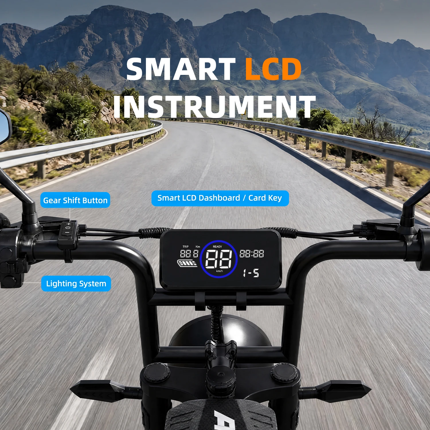 X5 20 Inch Fat Tire All‑Terrain Electric Bike, 1500W Peak Motor, 48V 15AH Removable Battery, Dual Disc Brake Adult E‑Bike for Off‑Road Beach Snow Commuting image 5