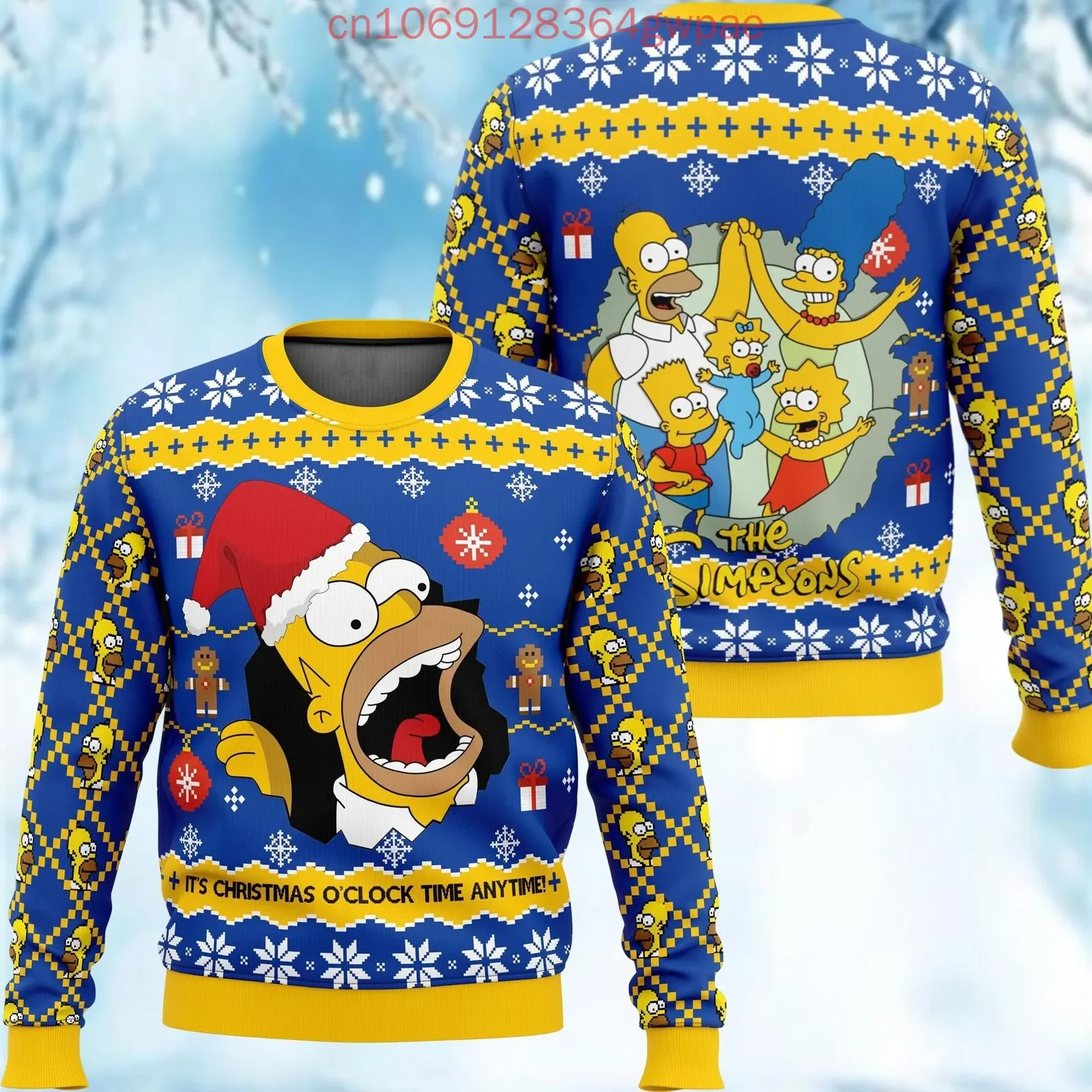 New Simpsons Homer Christmas Ugly Sweaters Christmas Gift Disney Cartoon 3d Print Christmas Ugly Sweaters Fashion Casual Sweater