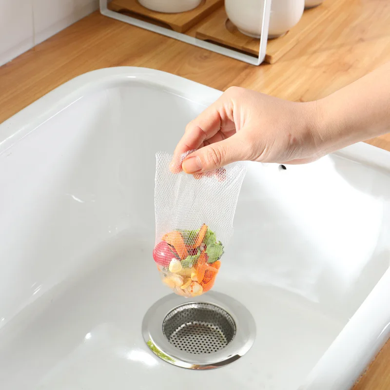 30/100Pcs Disposable Sink Filter Mesh Bag Strainer Waste Filter Drainage Hole Garbage Bag Kitchen Bathroom Clean Supplies