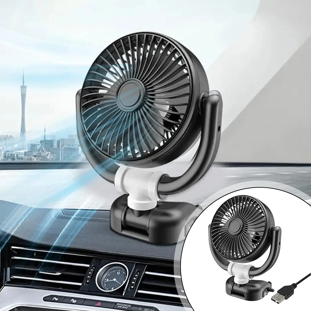

1pcs Car Portable Fan 12/24V Car Folding Fan Usb Home And Car Single Head Fan Car Vehicle Summer Cooling Fan