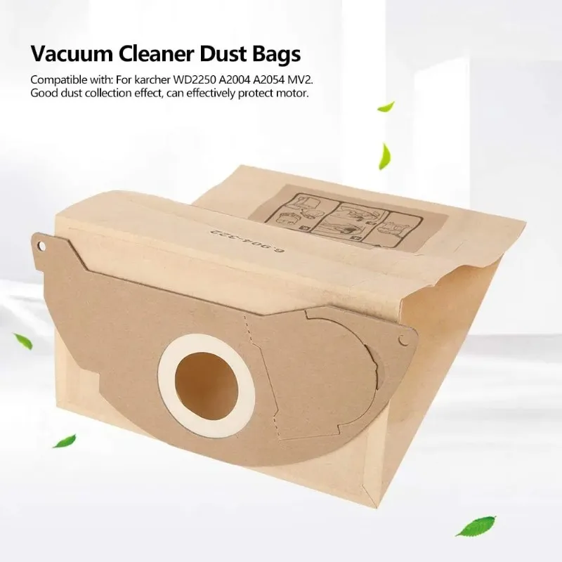 Dust Bags For Karcher WD2250 A2004 A2054 MV2 WD2 Robot Vacuum Cleaner Parts Garbage Bag Paper Bags Replacement Accessories