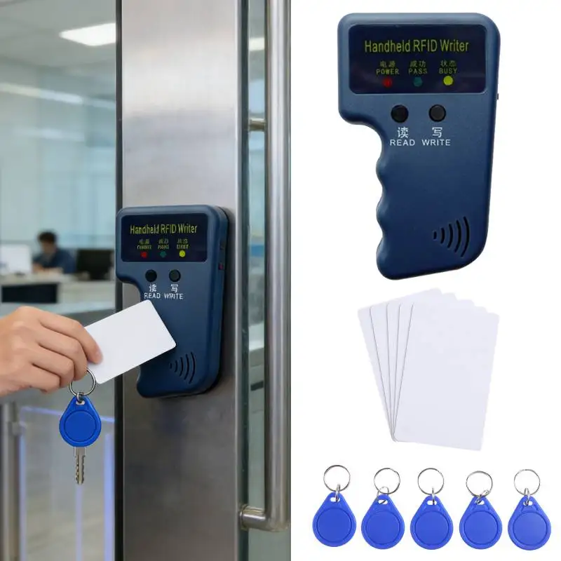 Handheld 125KHz RFID Copier Writer Duplicator Programmer Reader Rewritable ID Keyfobs Tags Card Apartment Encryption Device