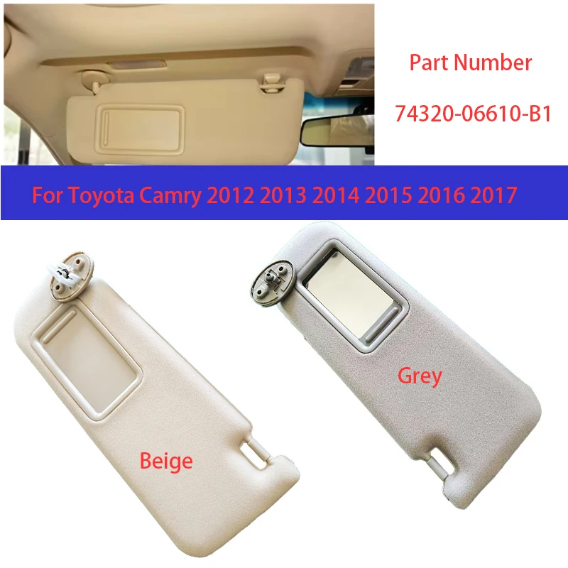 

Car Interior Gray Beige Front Sun Visors For Toyota Camry 2012 2013 2014 2015 2016 2017 74320-06610-B1