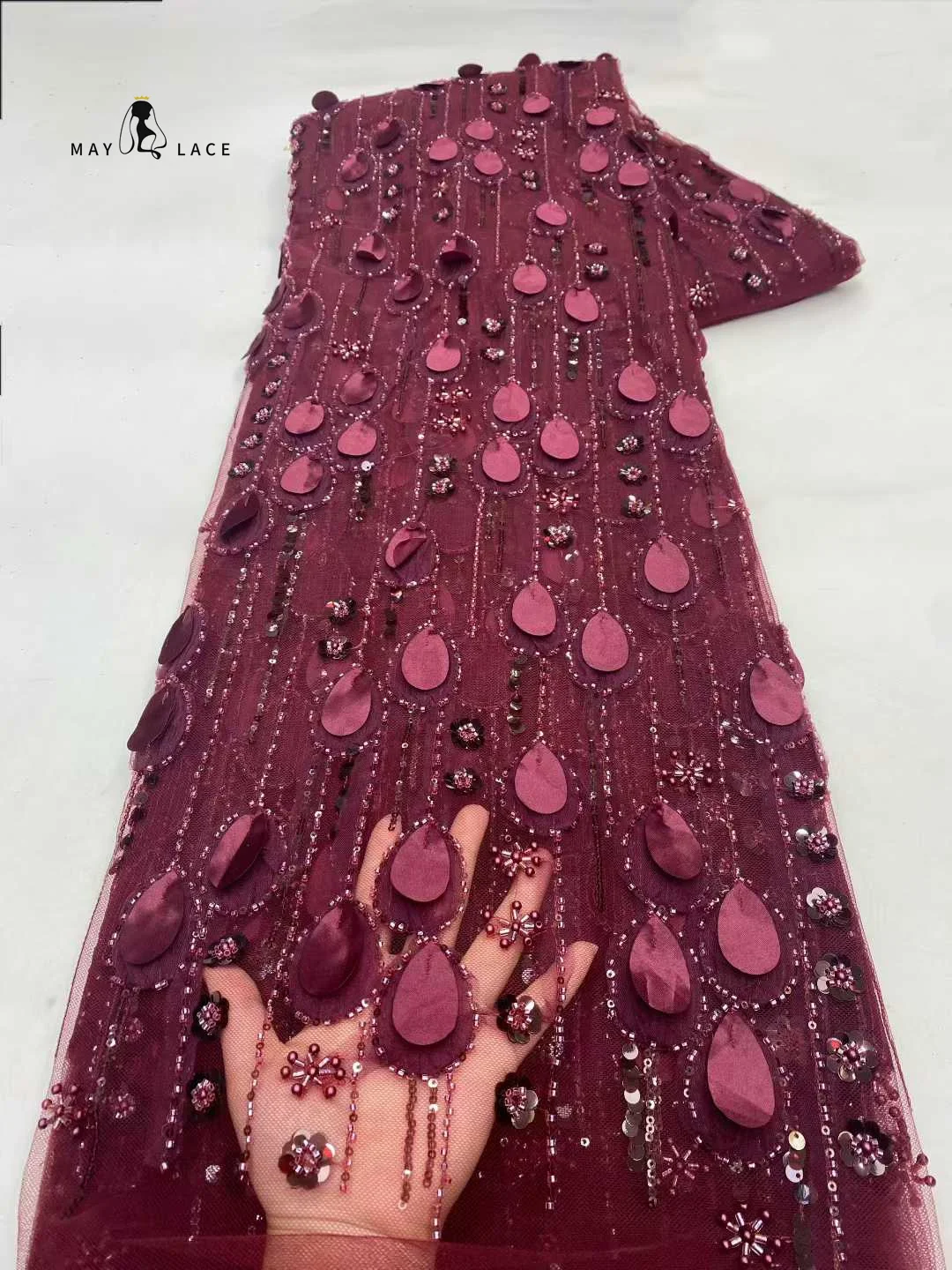 

Nigerian 3d Lace Fabric 2025 High Quality Lace Material French Embroidery African Sequin Lace Fabric For Mesh Party Dress Sewing