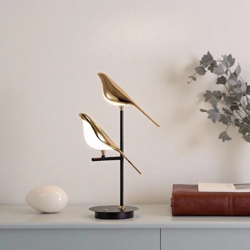 Minimalist Golden Bird Acrylic LED Wall Lamp Modern Romantic Entrance Lighting Restaurant Aisle Bedroom Study Warm Desk Lights