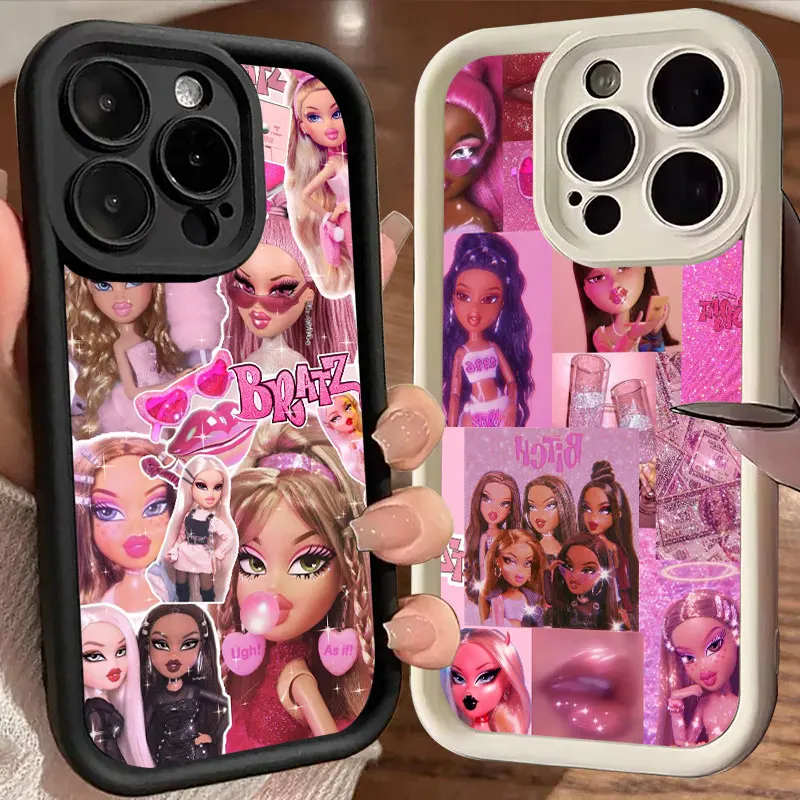 

Cartoon Fashion Bratzs Coque For Iphone 15 13 17 Air 16E 14 Case For IPhone 17 11 13 12 16 Pro Max 14Plus Shockproof Phone Cover