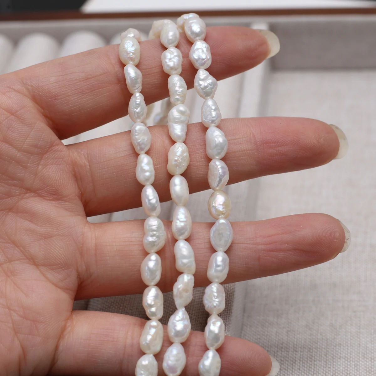 5-6mm White Irregularly Shaped Natural Freshwater Pearl Semi-Finished Beads for Jewelry Making DIY Necklace Bracelet Accessories