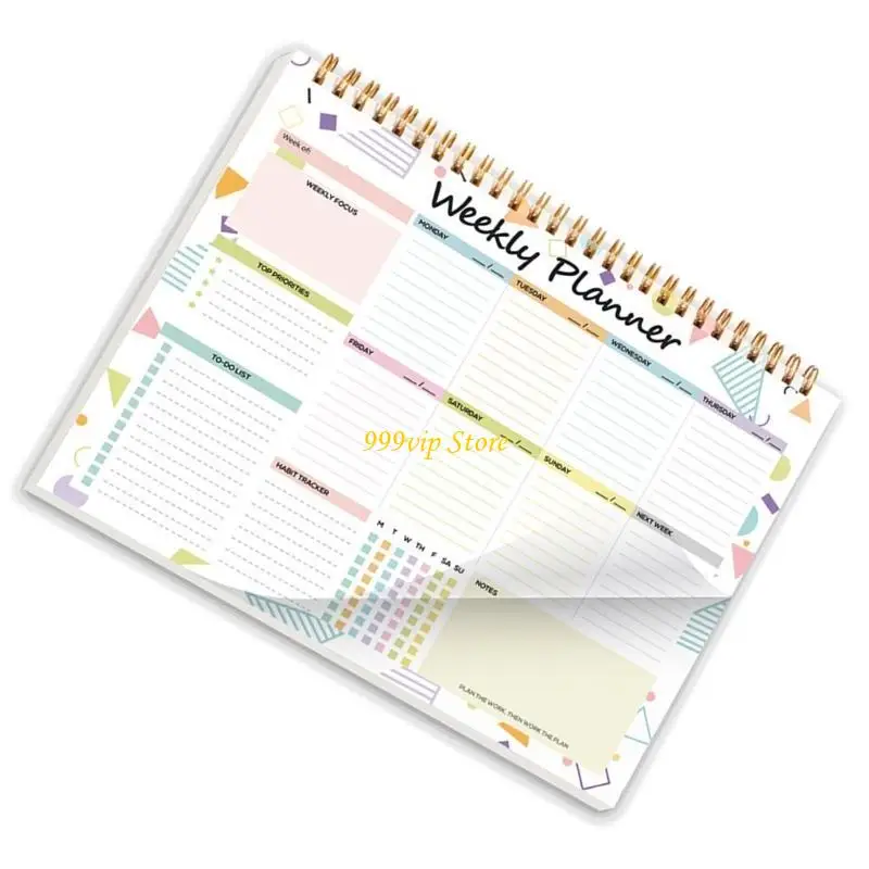 C90C Notebook Planner Weekly Planner 104 หน้าไม่ระบุวันที่สำหรับครูนักเรียน Twin Coil Binding