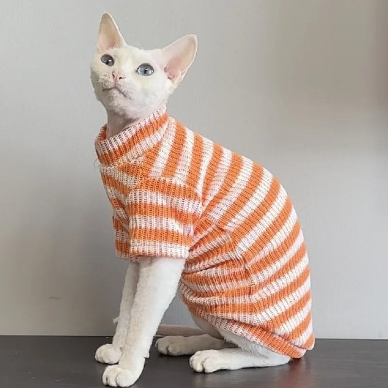 Warm Coral Velvet Hairless Cat Clothes Winter Sphynx Vest Turtleneck Kitten Clothing Puppy Costume Pet Accessories Gatitos