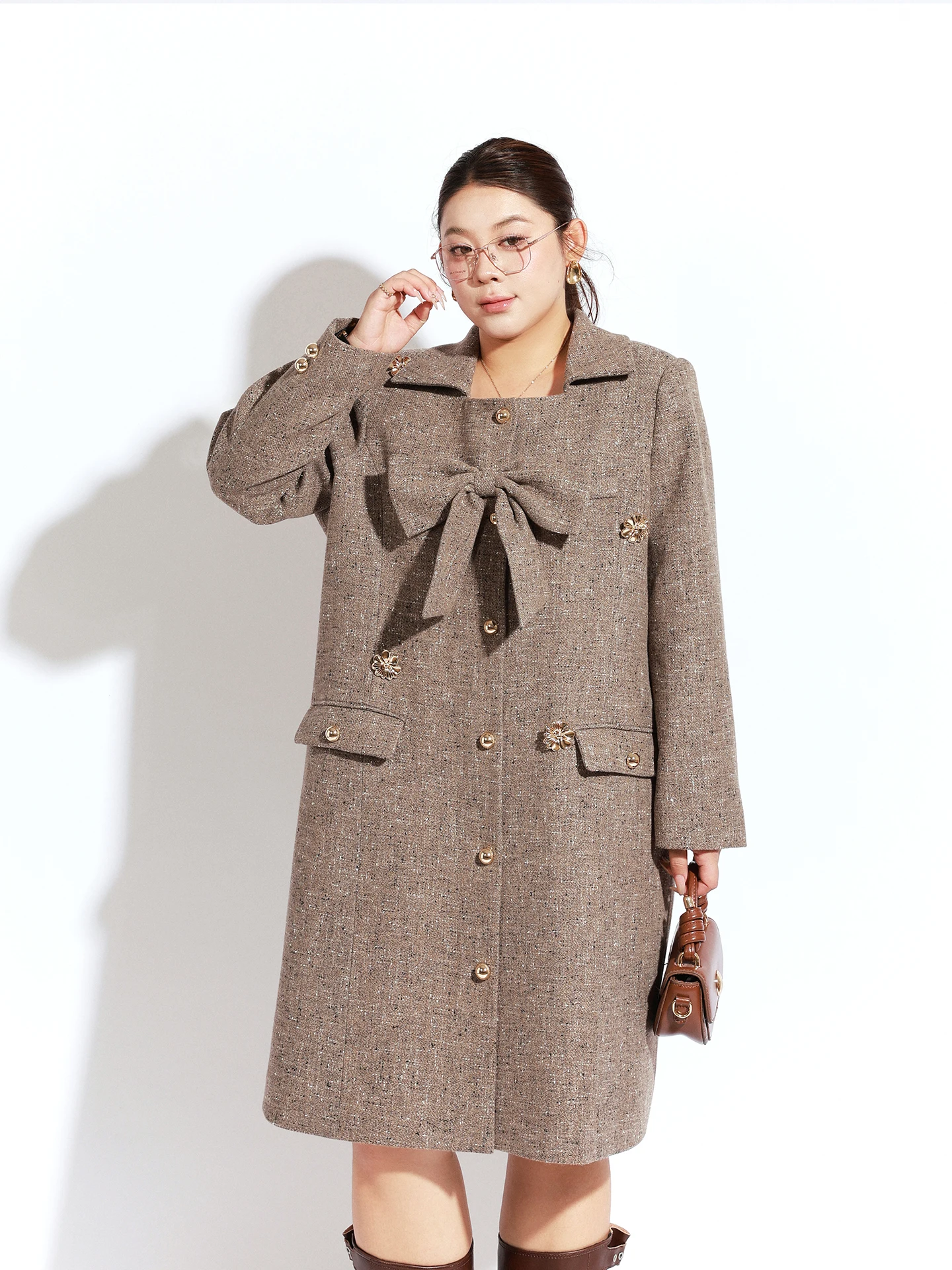 

Шерстяное платье-миди больших размеров для женщин: модное зимнее платье прямого кроя, скрывающее живот и стройнящее фигуру