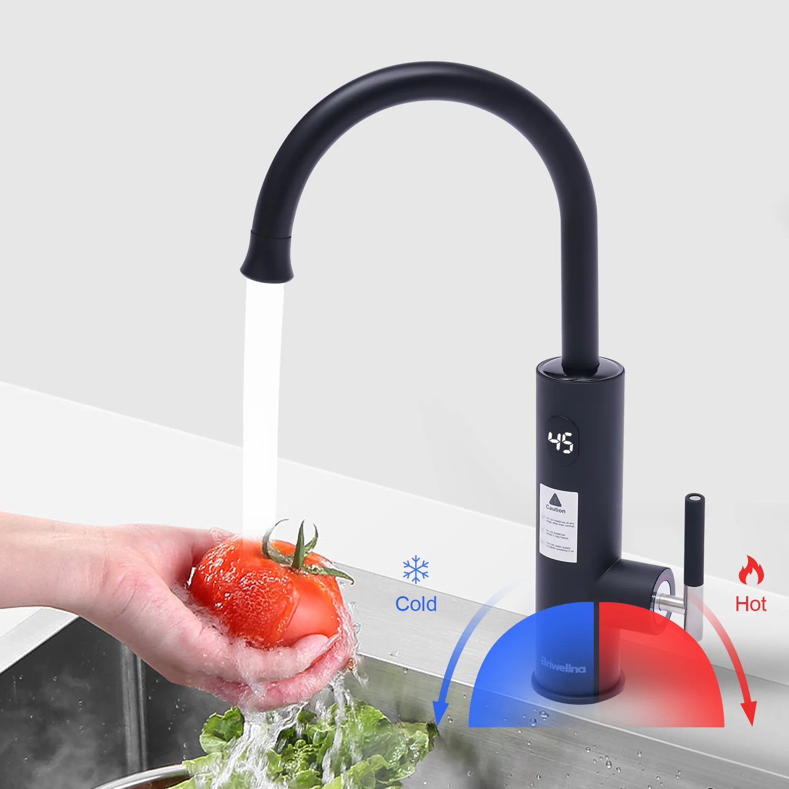 Kitchen Electric 360° Rotating Instant Water Heating Faucet Tankless Design 3200W cold and hot dual-use 220V