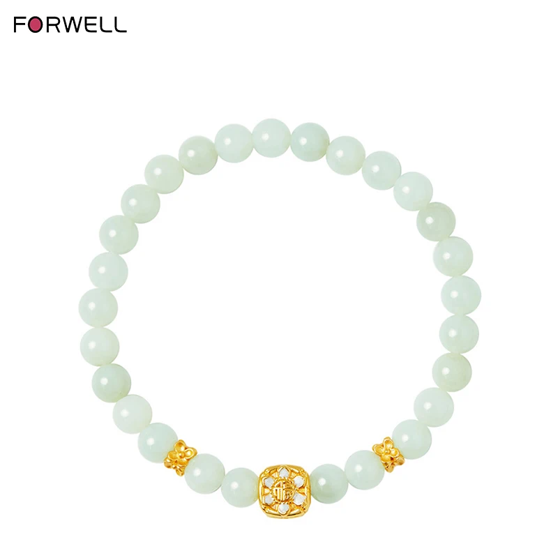 

FORWELL Women's Natural Hetian Jade Bead Bracelet High-End Elegant Pure Silver Fashion Accessory Best Selling Holiday Gift