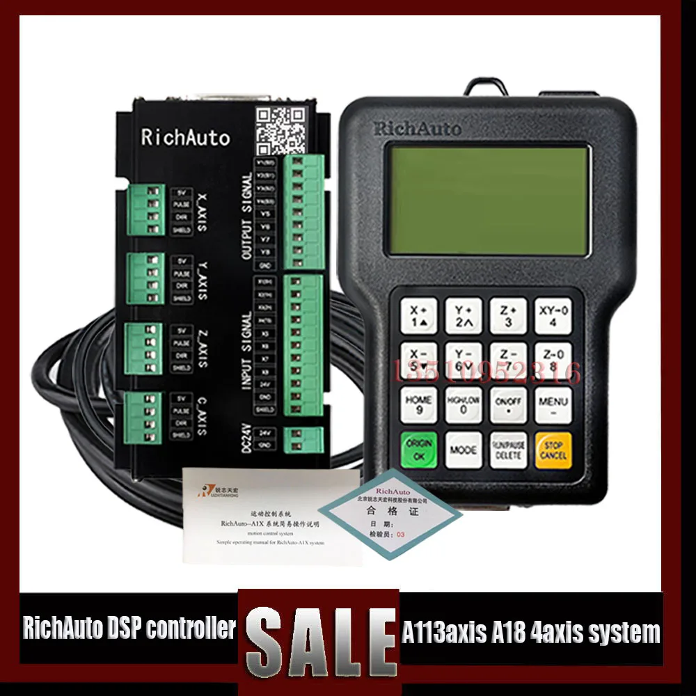 

Cnc 3-axis 4-axis Dsp Controller Genuine Richauto A11e A18e Usb Handle Cnc Router Engraving Control System English Version