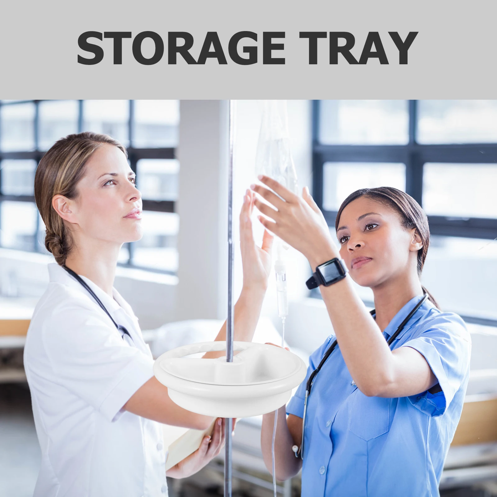 

IV Pole Accessories Drip Stand Plates with Tray Multi-functional Drain Basket Drinks Air Conditioner Medical for Drips