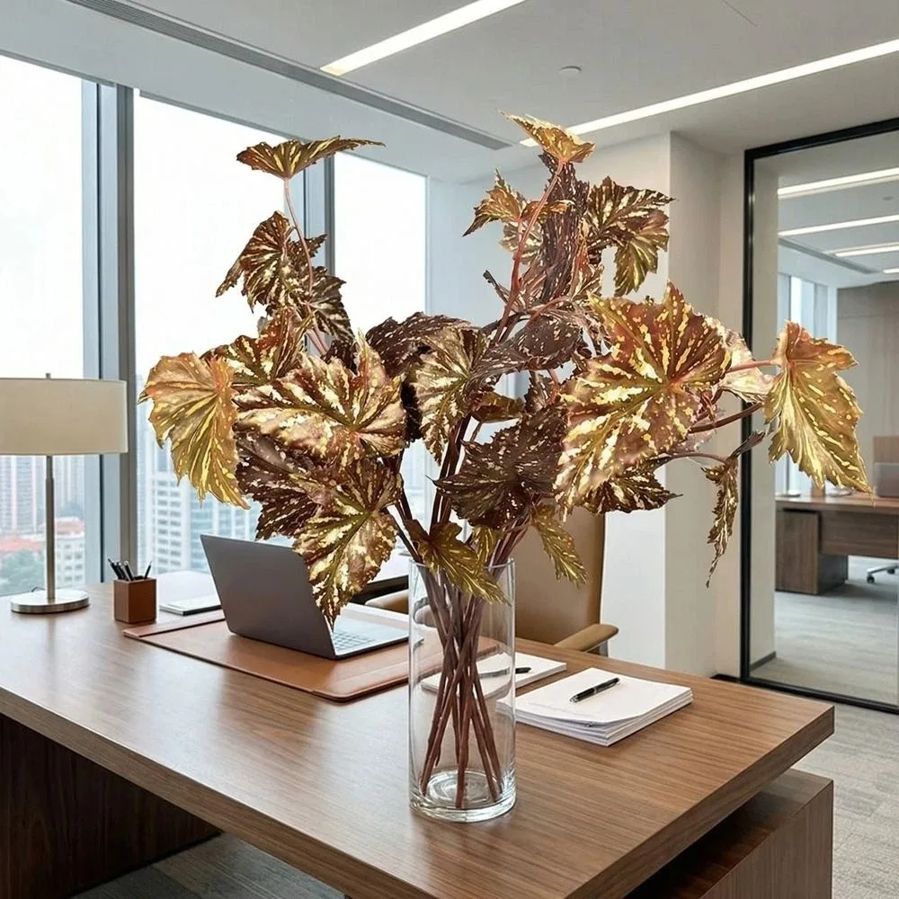 

Long Branch Artificial Green Plants Plastic Realistic Fake Tree Leaves Handmade Simulation Greenery Living Room Desktop