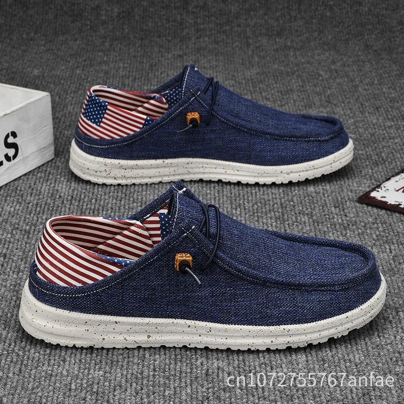 Zapatos informales para hombre, mocasines de lona sin cordones, zapatos planos cómodos para caminar, mocasines suaves antideslizantes, zapatillas de deporte de verano