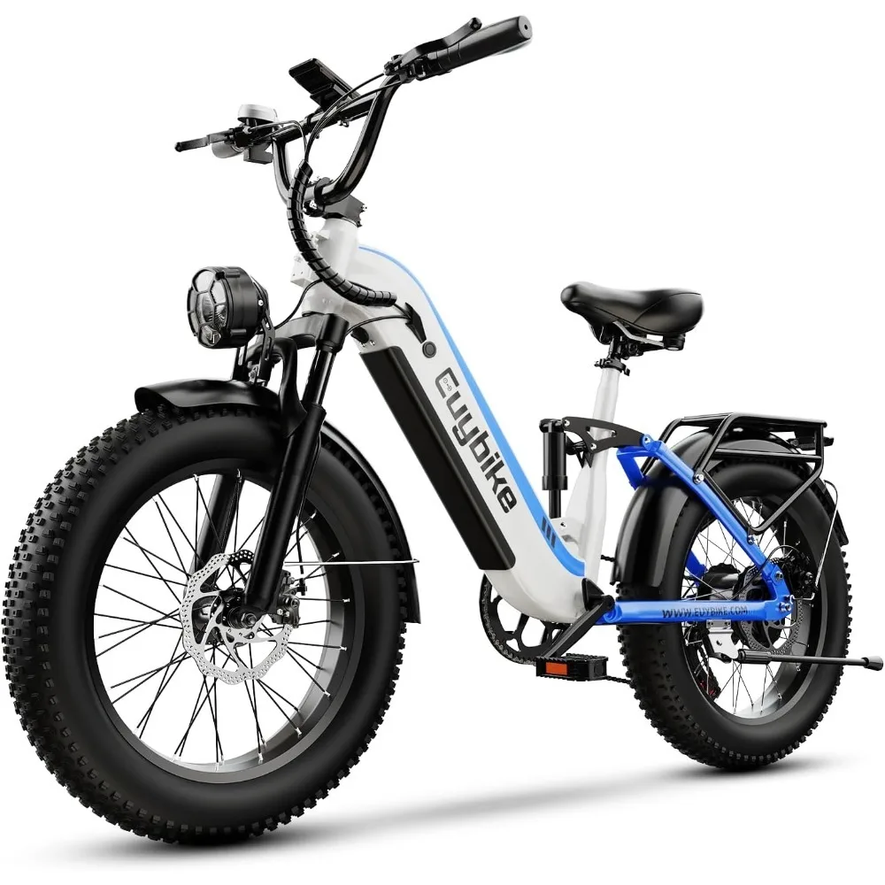 1500W E-Bike for Adults, 48V 20/25/60Ah Battery, 80Mile Range, 20x4 Fat Tire Electric Bicycle for Commute Beach Snow UL