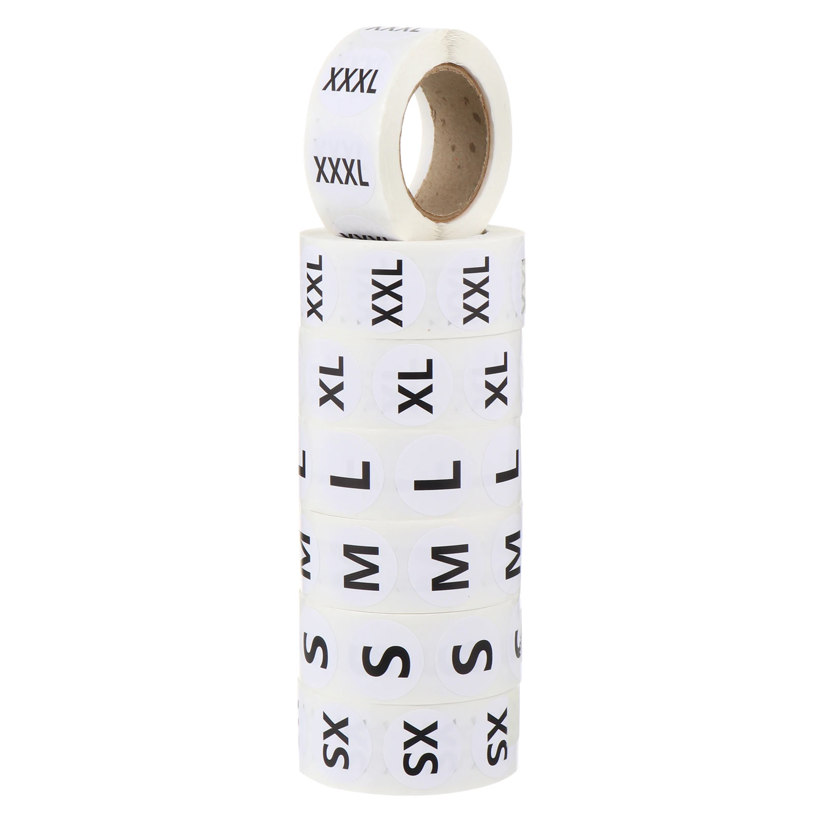 

3500pcs Size Stickers Round Labels Self Adhesive Clothing Tags Tshirt Sizing XS XL File Folder Organization White Black