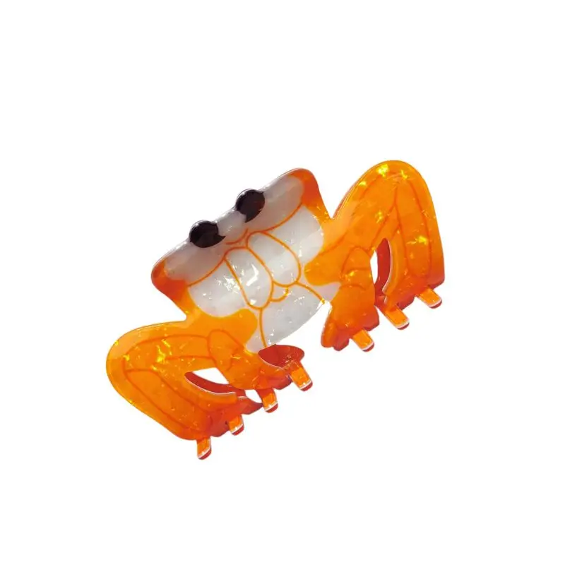 

Средний яркий зажим для волос в виде оранжевого краба