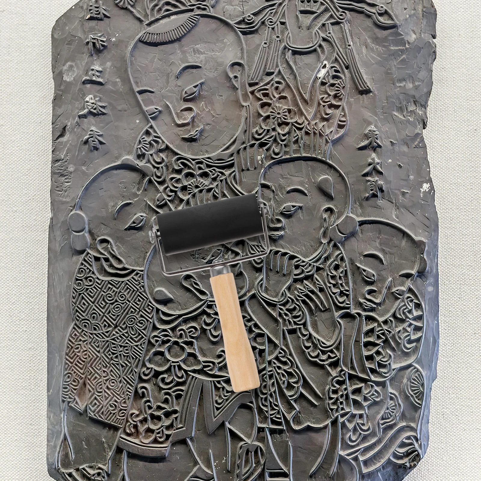 

3Pcs Ergonomic Printmaking Roller Set Professional Crafting Tool For Kids Art Ink Roller