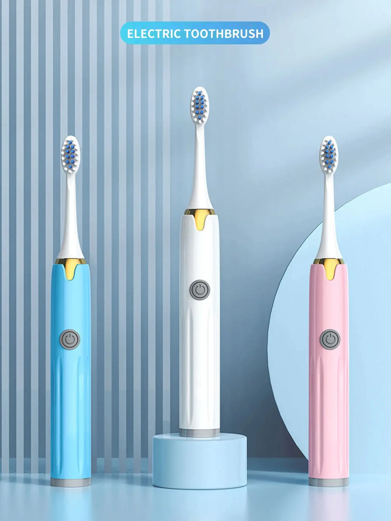 B1 Adult Electric Toothbrush Smart Brushing IPX7 Waterproof Replaceable Brush Head (Batteries Not Included)