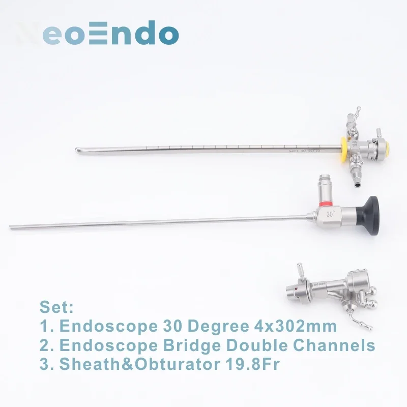 Urology Rigid Cystoscope 30 Degree 4x302mm With Sheath And Endoscope Bridge