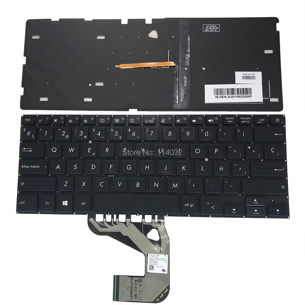 

UX406 Latin Spanish Portuguese Backlit keyboard for ASUS UX406UA X406UA Replacement keyboards 2628LA00 212FPO00 2628SP00 New